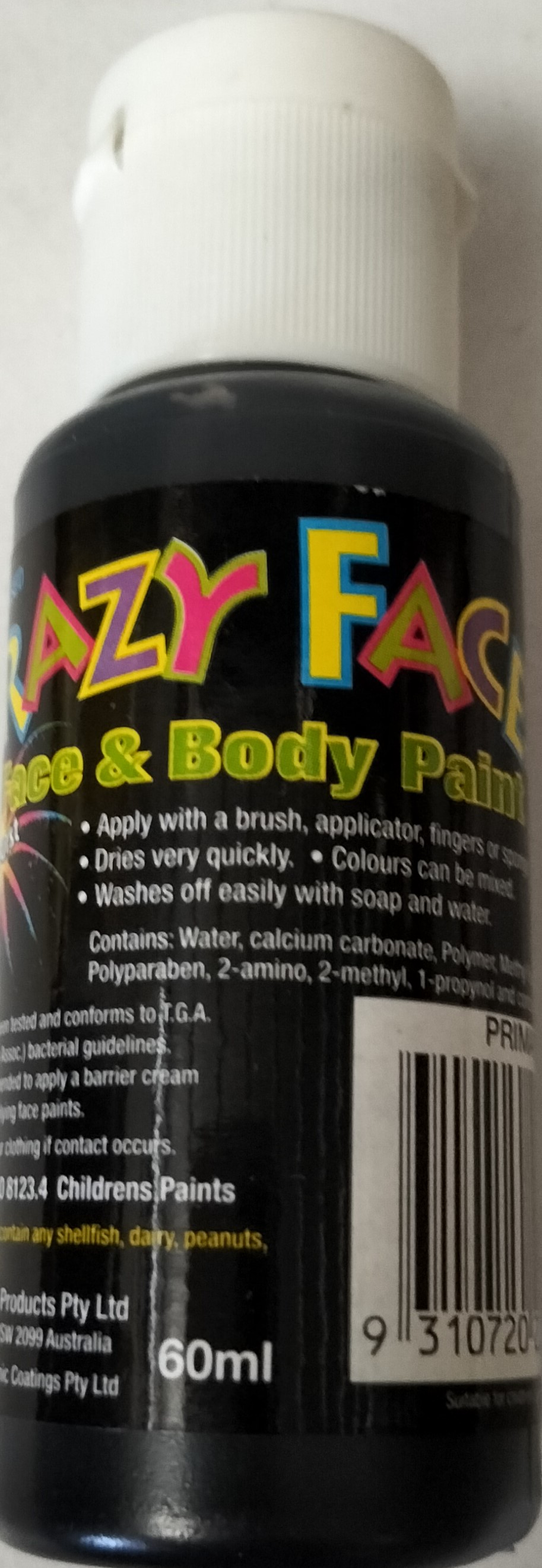 Crazy Faces F&B Paint 60ml Black